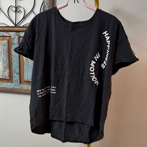 Zumba Fitness Black T-Shirt with White Graphic Text EUC XL